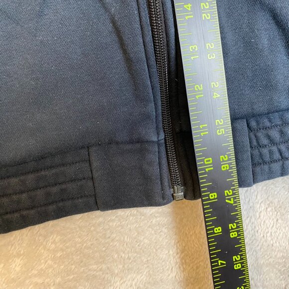 Adidas Men's Hoodie Large Full-Zip Black With White Stripes & Logo Design Cotton - Picture 5 of 8